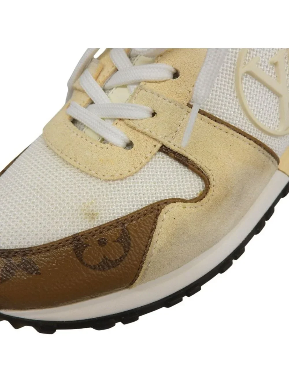 Louis Vuitton Run Away Line Sneakers White Ivory Brown